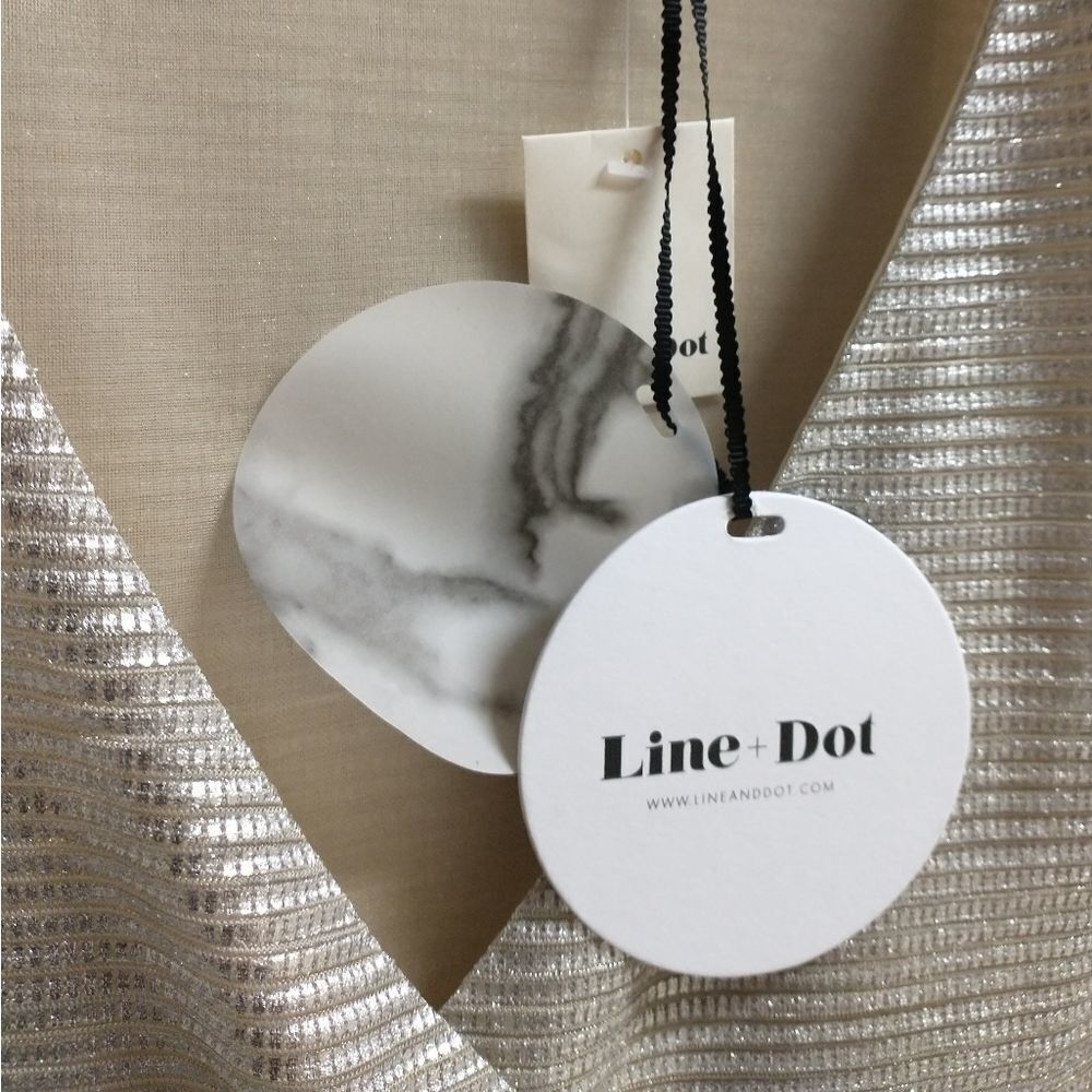 Anthropologie / Line + Dot Silver Wrap Dress, size M - Picture 8 of 8